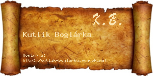 Kutlik Boglárka névjegykártya